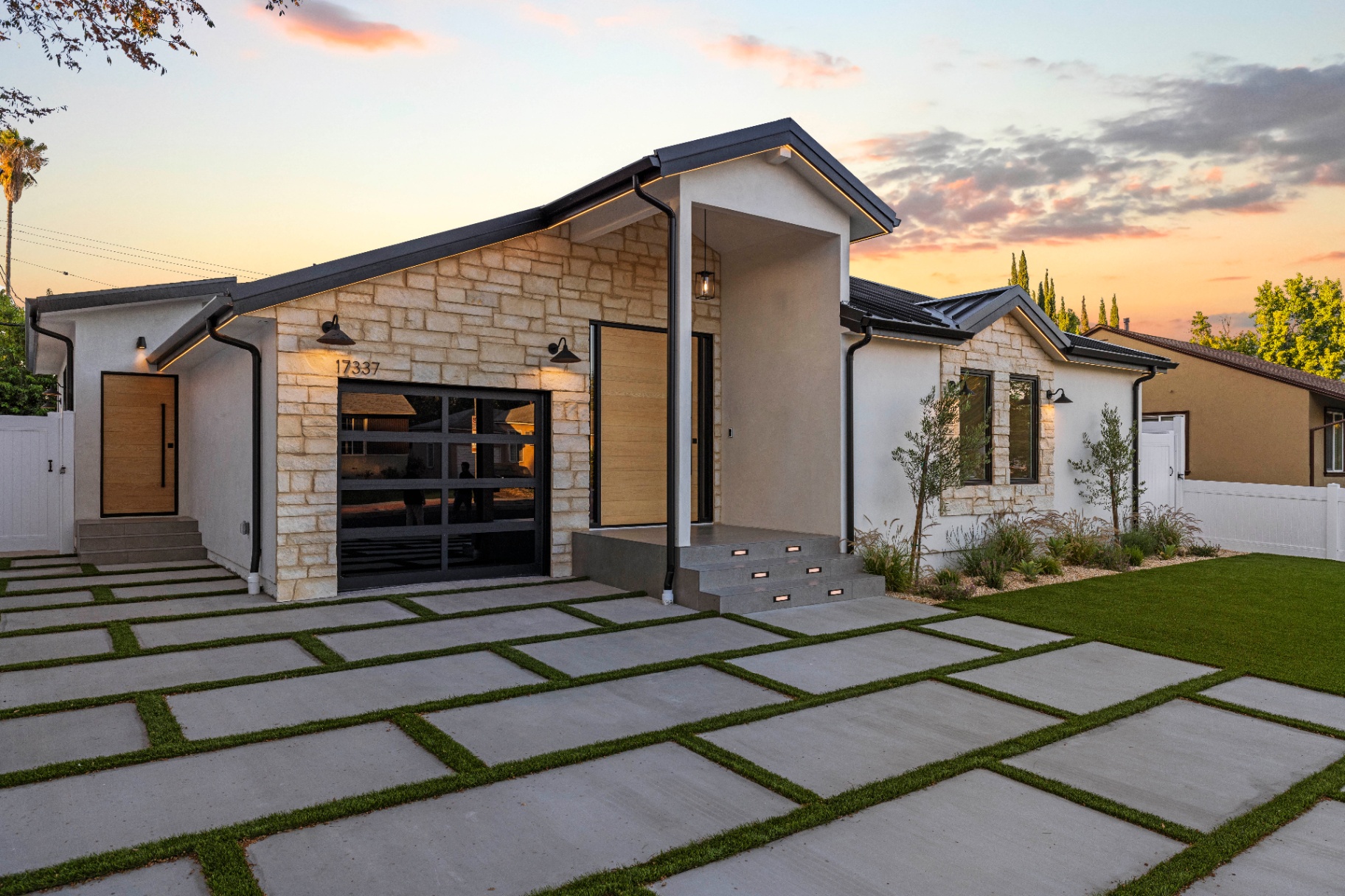hero — front exterior at sunset